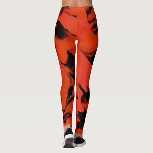 Golven van zwart en rood leggings (Achterkant)