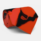 Golven van zwarte en rode Sumo Design Necktie Stropdas (Opgerold)