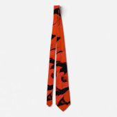 Golven van zwarte en rode Sumo Design Necktie Stropdas (Achterkant)