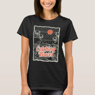 Golven Vangen Retro Synthwave Golfvorm 80s Synthe T-shirt