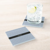 Golven Verticaal Blauw Sinaasappel Minimal Pattern Glazen Onderzetter (Schuin)