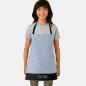 Golven Verticaal Blauw Sinaasappel Minimal Pattern Schort (Insitu)