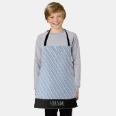 Golven Verticaal Blauw Sinaasappel Minimal Pattern Schort (Gedragen)