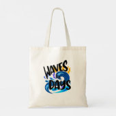 Golven voor dagen, strandleven, blauwe oceaan zome tote bag (Achterkant)