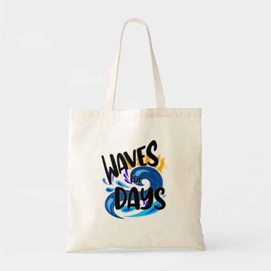 Golven voor dagen, strandleven, blauwe oceaan zome tote bag (Voorkant)