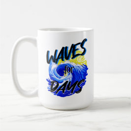 Golven voor dagen, strandleven, Ocean Waves Surf Koffiemok