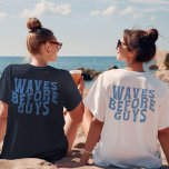 Golven Voor Jongens Zomer Meisjes Strand Vakantie T-shirt<br><div class="desc">Maak de reis van je meisjes onvergetelijk met dit "Waves Before Guys" T-shirt! Dit opvallende t-shirt is ideaal voor vrijgezellenfeesten en tropische vakanties en laat een speels golf- en palmboomontwerp zien. Gemaakt van hoogwaardige materialen voor ultiem comfort en stijl, het is voor elke strandbestemming. Voeg dit must-have shirt nu toe...</div>