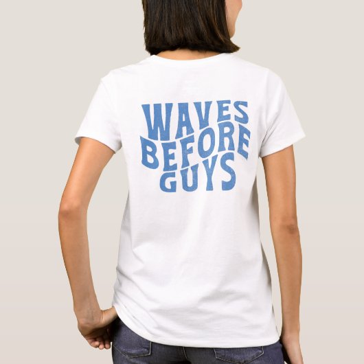 Golven Voor Jongens Zomer Meisjes Strand Vakantie T-shirt (Achterkant)