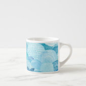 Golven, walvis, kinderachtig blauwe textuur espresso kop (Rechts)
