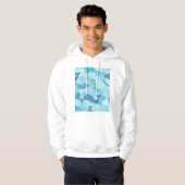 Golven, walvis, kinderachtig blauwe textuur hoodie (Voorkant volledig)