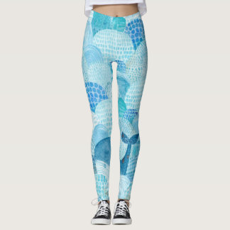 Golven, walvis, kinderachtig blauwe textuur leggings