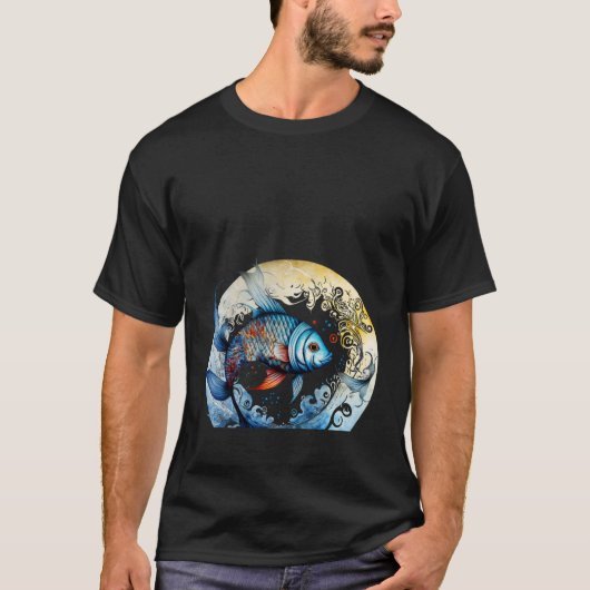 Golven Water Vissen T-shirt (Voorkant)
