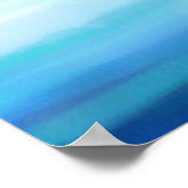 Golven Waterverf Blauwe Poster (Hoek)