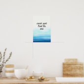 Golven Waterverf Blauwe Poster (Keuken)