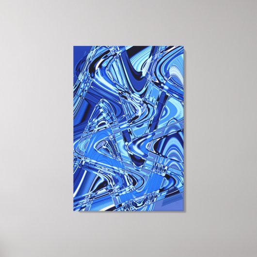 golven wegen in blauw canvas afdruk (Voorkant)