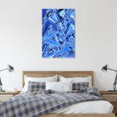 golven wegen in blauw canvas afdruk (Insitu (Slaapkamer))
