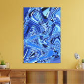 golven wegen in blauw canvas afdruk (Insitu (Woonkamer))