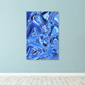 golven wegen in blauw canvas afdruk (Insitu (Houten vloer))