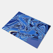 golven wegen in blauw deurmat (Schuin)
