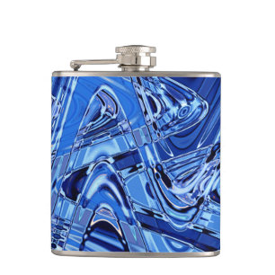 golven wegen in blauw heupfles