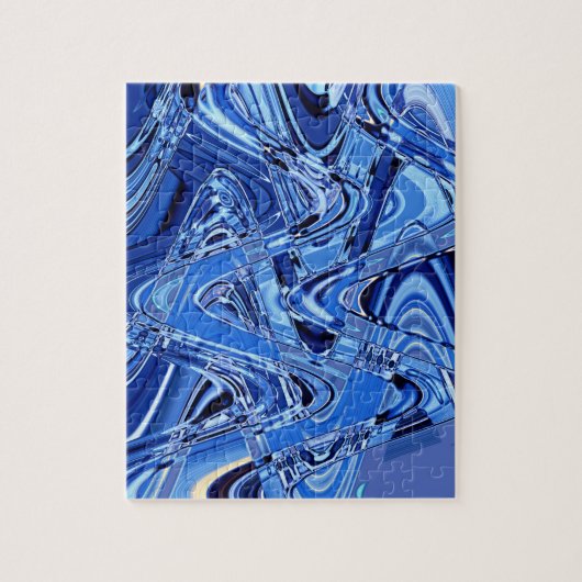 golven wegen in blauw legpuzzel (Verticaal)