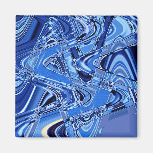 golven wegen in blauw magneet