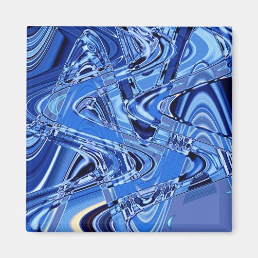 golven wegen in blauw magneet (Voorkant)