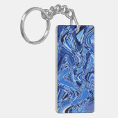 golven wegen in blauw sleutelhanger (Voorkant Links)