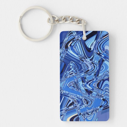 golven wegen in blauw sleutelhanger (Voorkant)
