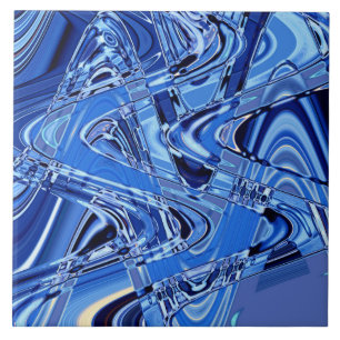 golven wegen in blauw tegeltje