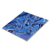 golven wegen in blauw tegeltje (Zijkant)