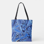 golven wegen in blauw tote bag (Achterkant)
