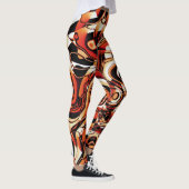 Golvend Abstract 270321 - 02 Oranje Leggings (Rechts)