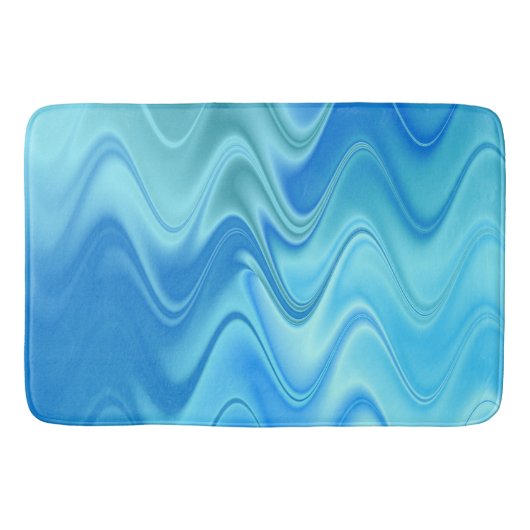 Golvend Blauw Abstract Badmat (Voorkant)