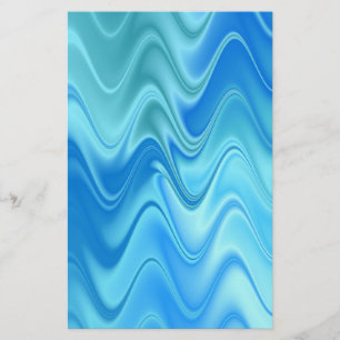 Golvend Blauw Abstract Briefpapier