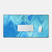 Golvend Blauw Abstract Bureaumat (Keyboard & Muis)