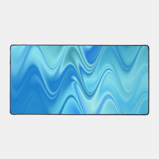 Golvend Blauw Abstract Bureaumat (Voorkant)