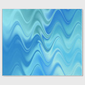 Golvend Blauw Abstract Cadeaupapier (Vlak)
