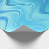 Golvend Blauw Abstract Cadeaupapier (Hoek)