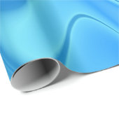 Golvend Blauw Abstract Cadeaupapier (Rol Hoek)