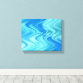 Golvend Blauw Abstract Canvas Afdruk (Insitu (Houten vloer))