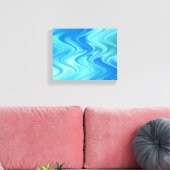 Golvend Blauw Abstract Canvas Afdruk (Insitu (Woonkamer))