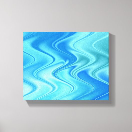 Golvend Blauw Abstract Canvas Afdruk (Voorkant)