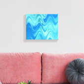 Golvend Blauw Abstract Canvas Afdruk (Insitu (Woonkamer))