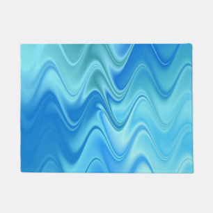 Golvend Blauw Abstract Deurmat