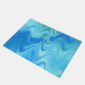 Golvend Blauw Abstract Deurmat (Schuin)