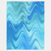 Golvend Blauw Abstract Fleece Deken (Voorkant)