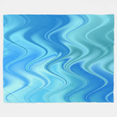 Golvend Blauw Abstract Fleece Deken (Voorkant (Horizontaal))