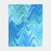Golvend Blauw Abstract Fleece Deken (Voorkant)