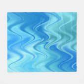 Golvend Blauw Abstract Fleece Deken (Voorkant (Horizontaal))